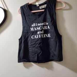 Womens/ muscle/ yoga  crop style shirt graphic